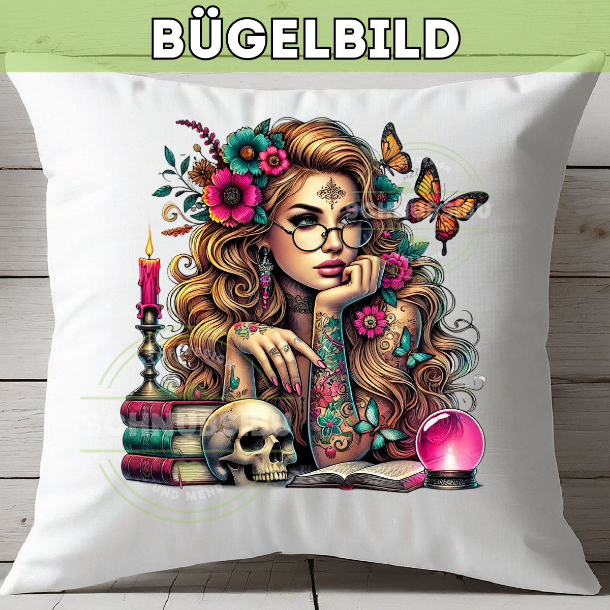 Bügelbild Tattoo Witch